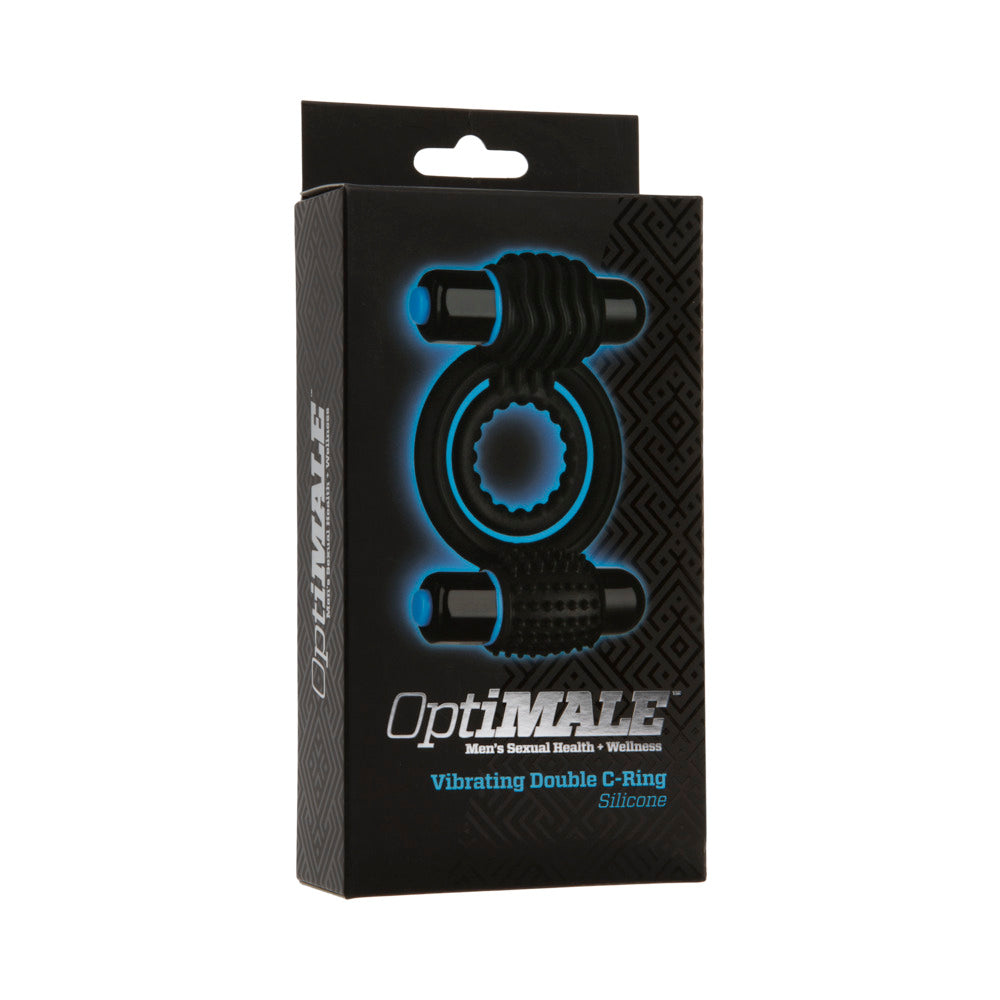 DOC JOHNSON - OPTIMALE – ANEL DUPLO EM C VIBRATÓRIO PRETO