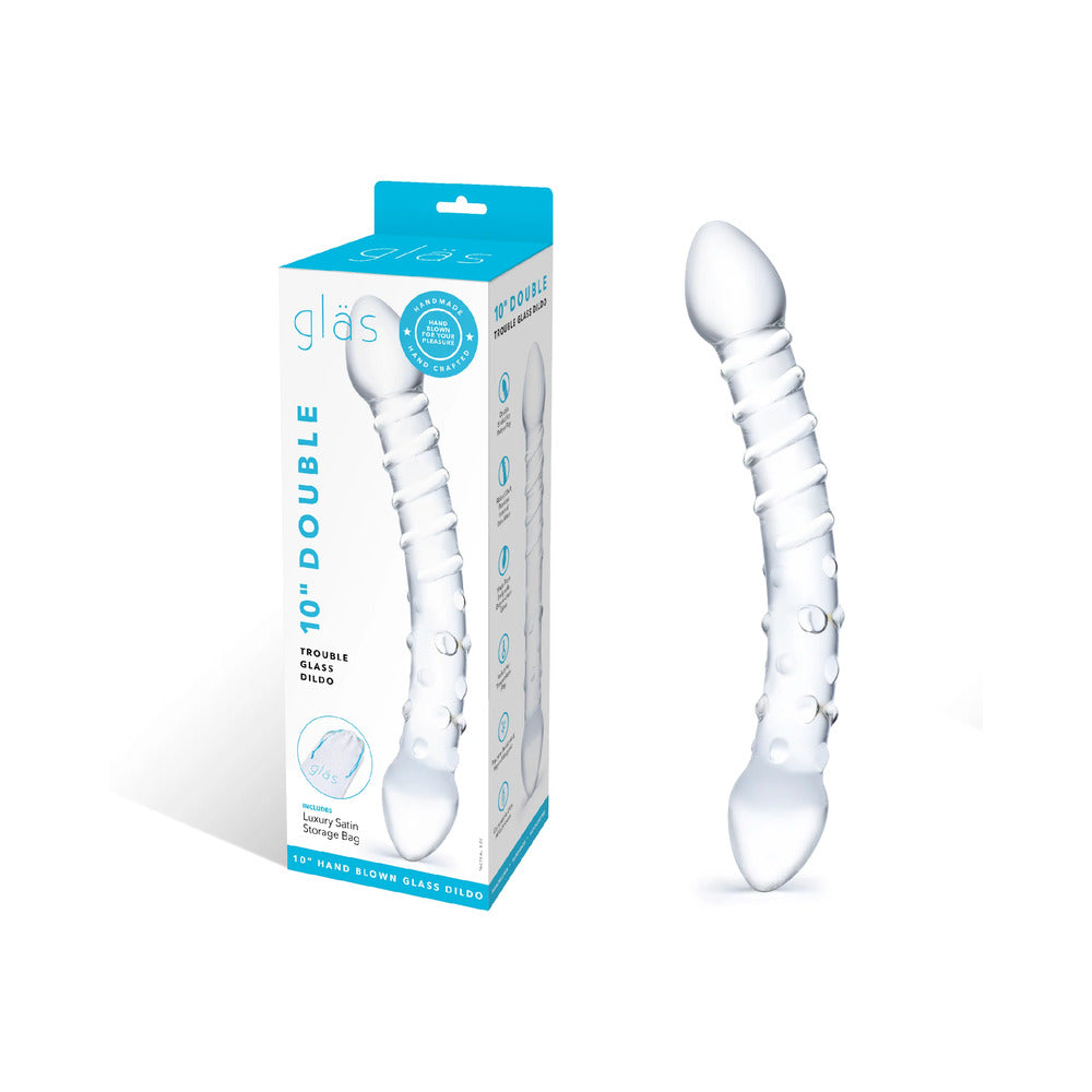 ELECTRIC EEL - DILDO DE VIDRO DOUBLE TROUBLE DE 10 POL.