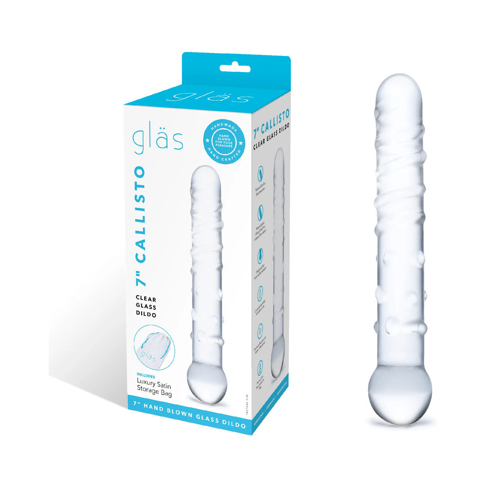 ELECTRIC EEL - GLAS 7 IN. CALLISTO CLEAR GLASS DILDO