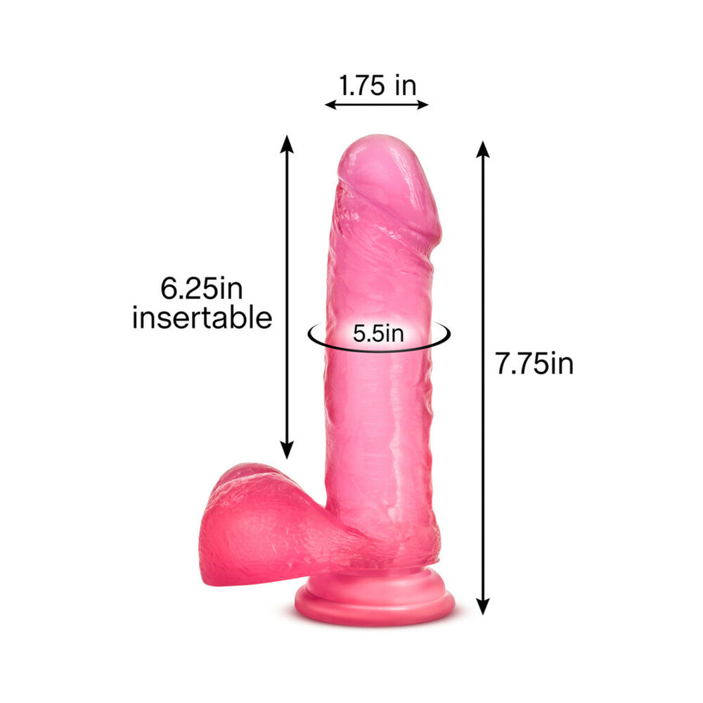 BLUSH - B YOURS SWEET 'N HARD 2 REALISTIC 7.75 IN. DILDO WITH BALLS PINK