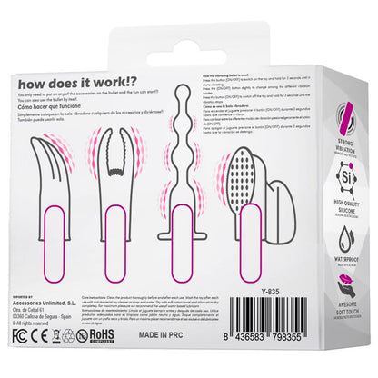 LATETOBED - 4FUN BALA VIBRADOR Y 4 FUNDAS USB IMPERMEABLE SILICONA