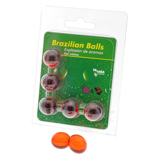 BRAZILIAN BALLS - 5 BRAZILIAN BALLS EXPLOSION AROMA FRESA Y CHOCOLATE