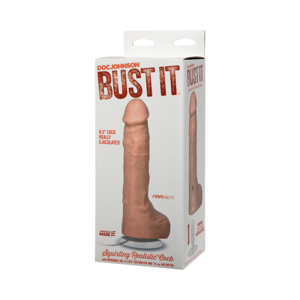 DOC JOHNSON - BUST IT SQUIRTING REALISTIC COCK W/ 1OZ NUT BUTTER