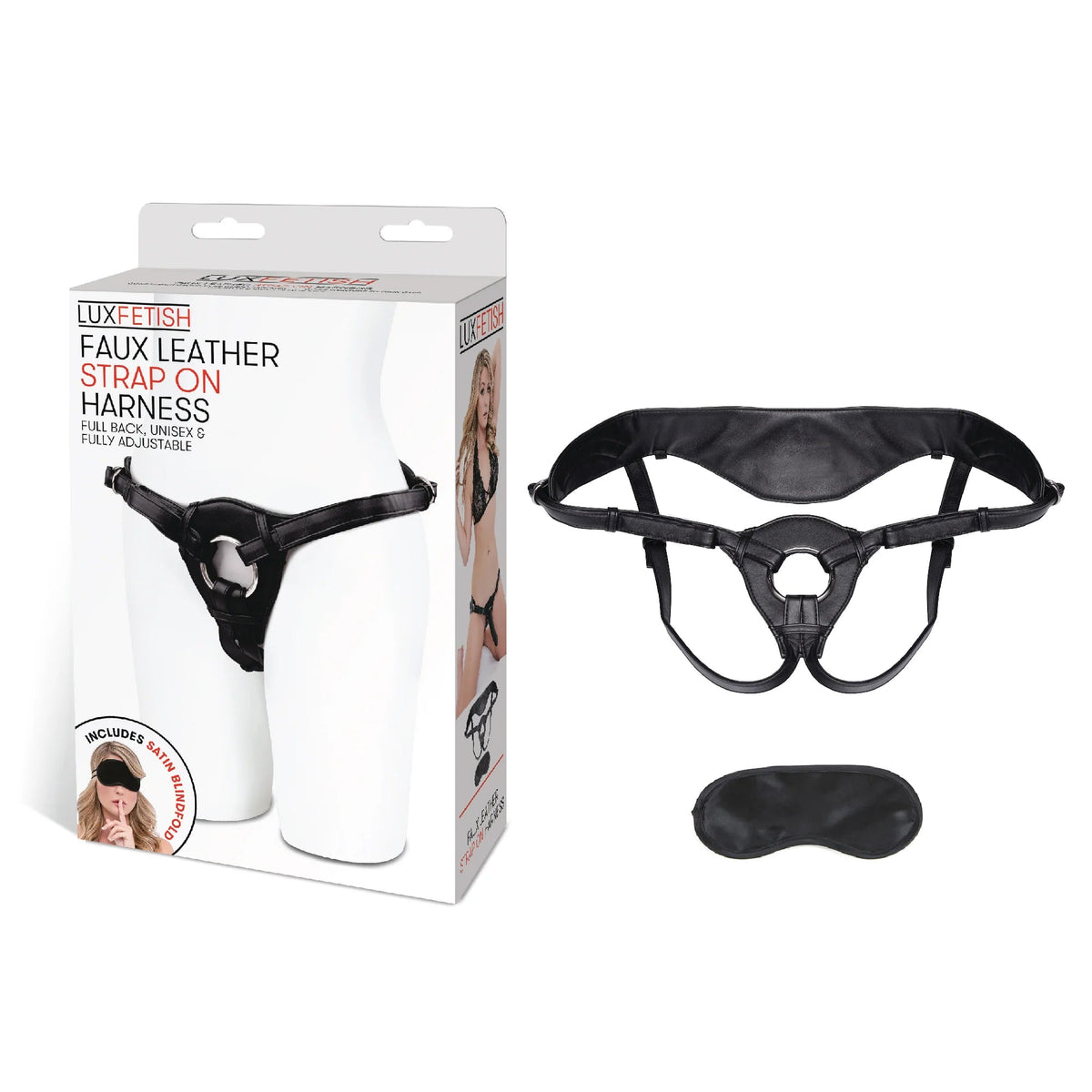 ELECTRIC EEL - LUX FETISH PATENT LEATHER STRAP-ON HARNESS BLACK