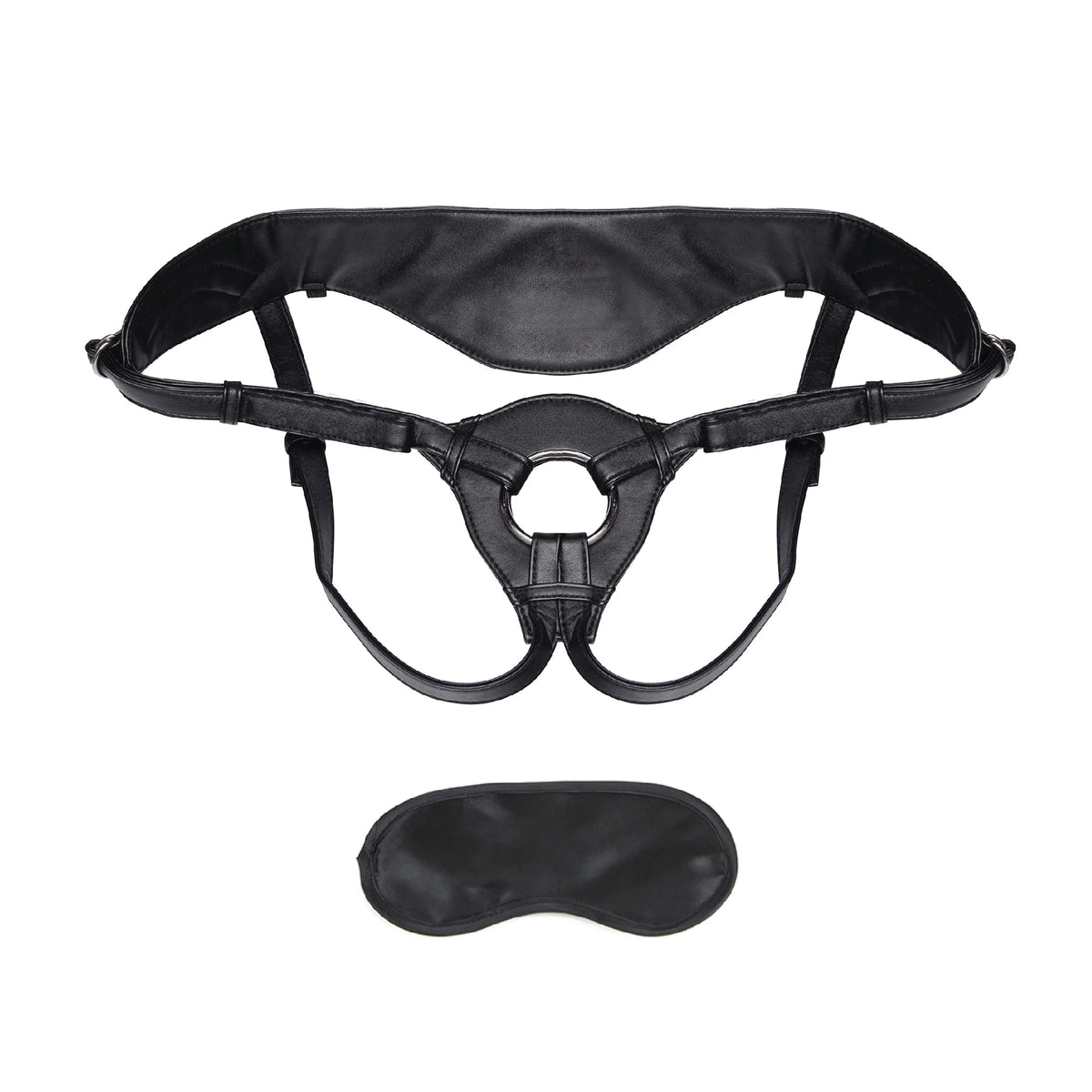 ELECTRIC EEL - LUX FETISH PATENT LEATHER STRAP-ON HARNESS BLACK