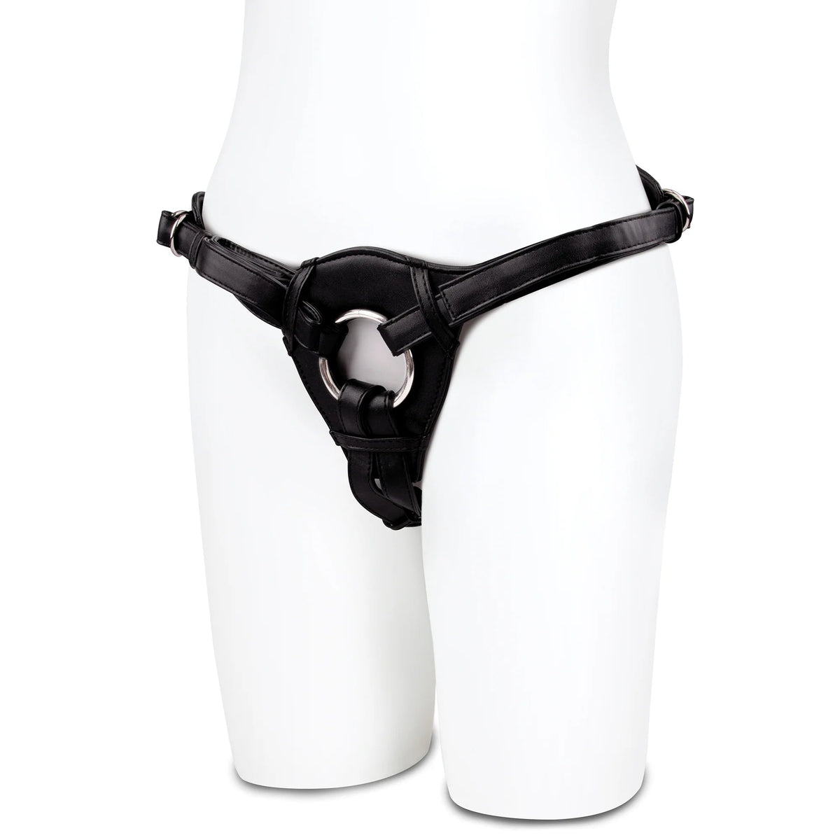 ELECTRIC EEL - LUX FETISH PATENT LEATHER STRAP-ON HARNESS BLACK