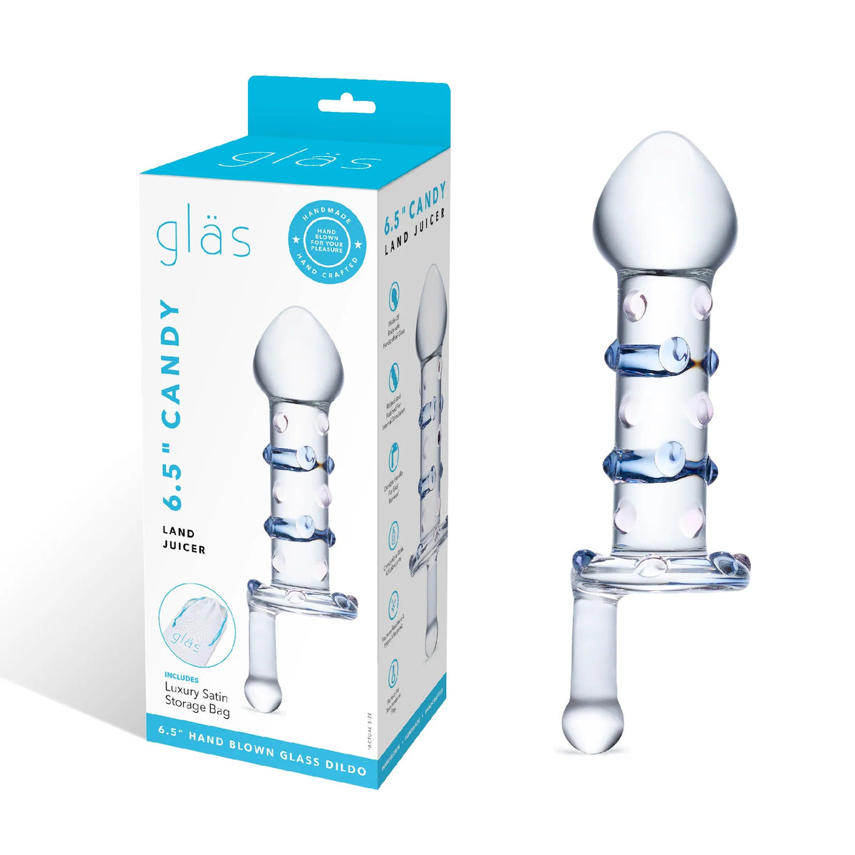 ELECTRIC EEL - DILDO ROTATIVO GLAS 6.5 POL. CANDY LAND JUICER