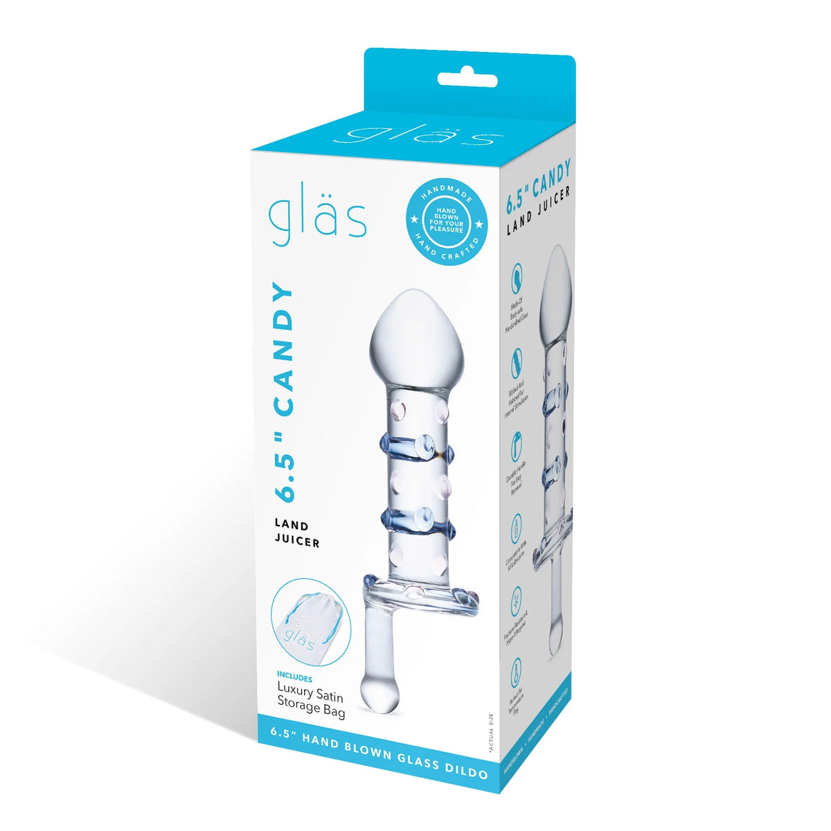 ELECTRIC EEL - DILDO ROTATIVO GLAS 6.5 POL. CANDY LAND JUICER