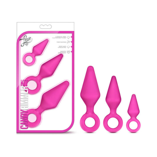 BLUSH - LUXE CANDY RIMMER 3-PIECE SILICONE ANAL PLUG KIT PINK