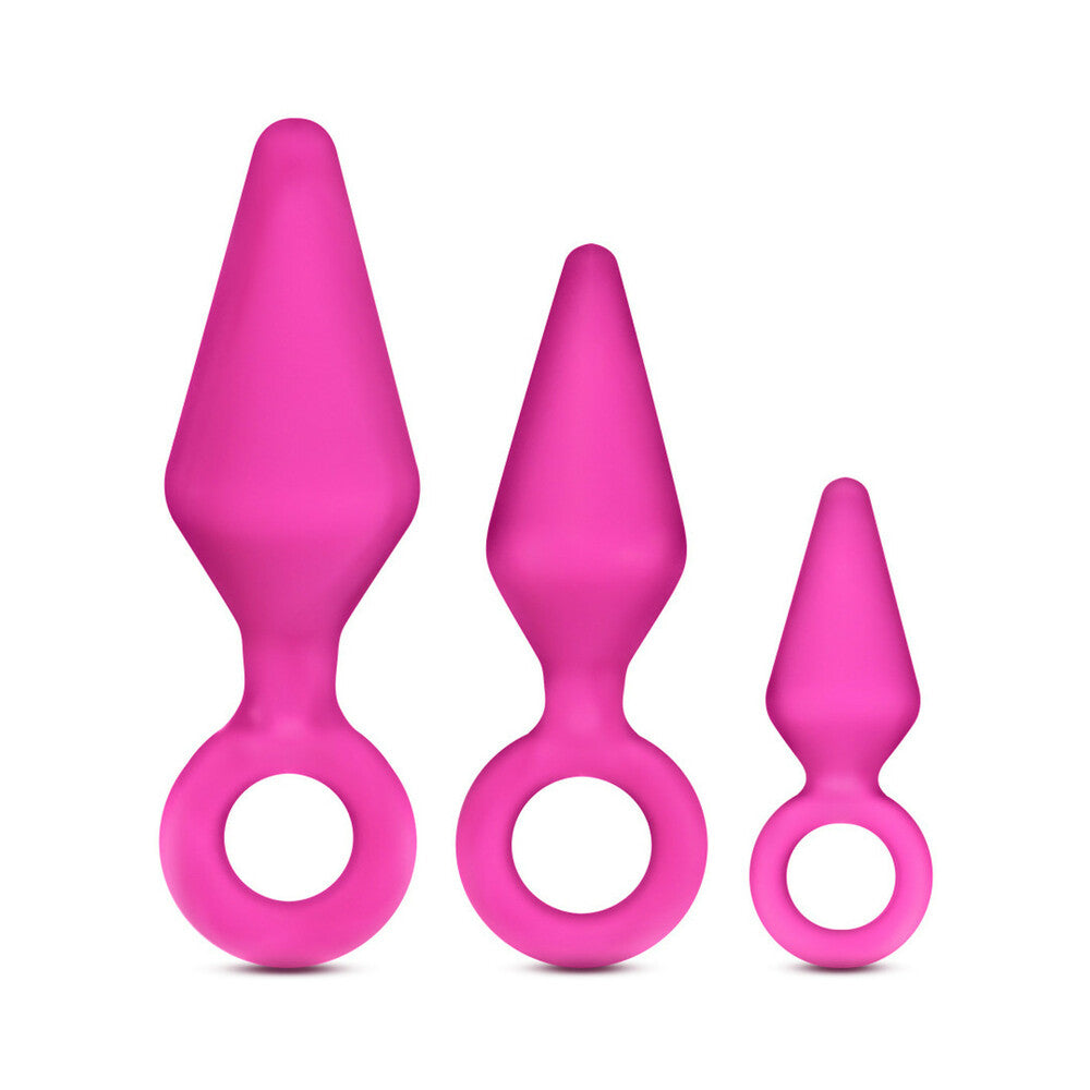 BLUSH - LUXE CANDY RIMMER 3-PIECE SILICONE ANAL PLUG KIT PINK