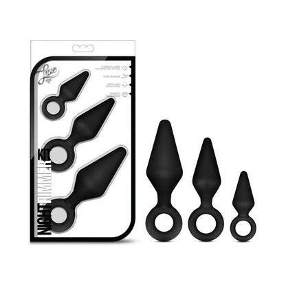 BLUSH - LUXE NIGHT RIMMER 3-PIECE SILICONE ANAL PLUG KIT BLACK