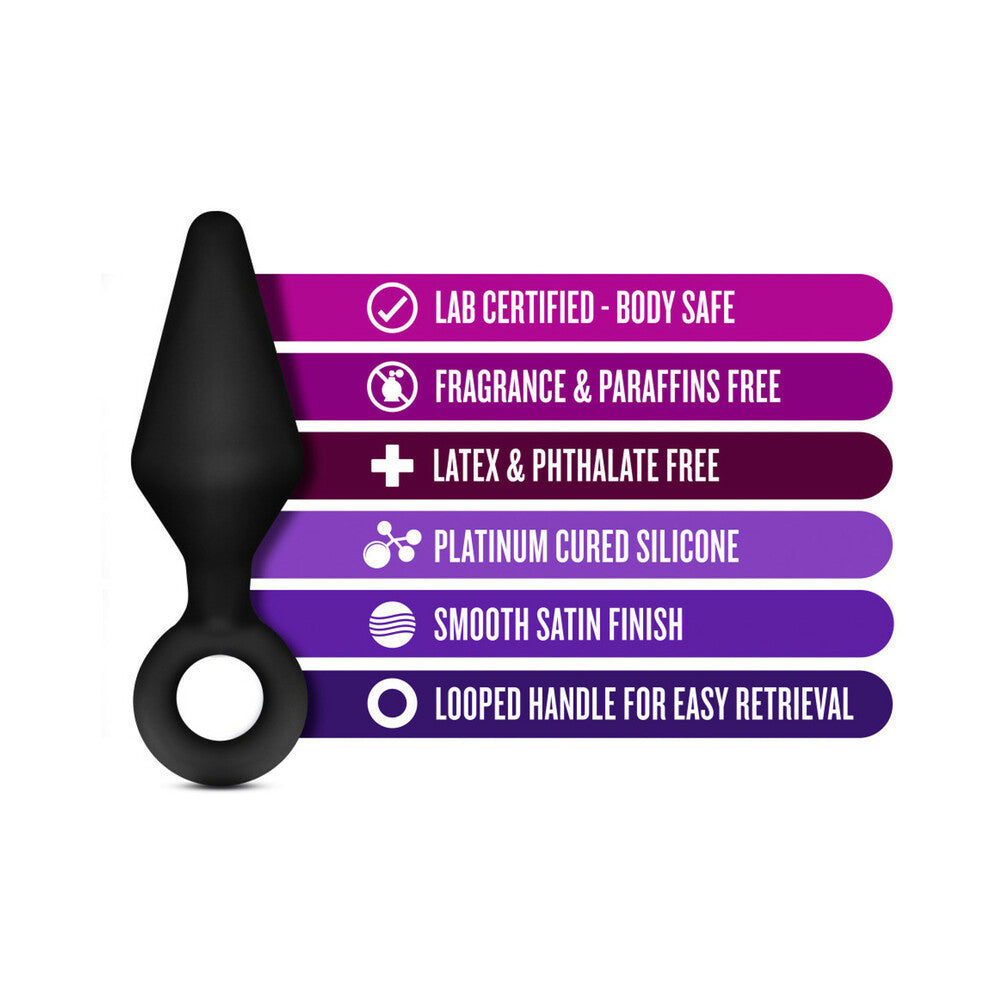 BLUSH - LUXE NIGHT RIMMER 3-PIECE SILICONE ANAL PLUG KIT BLACK