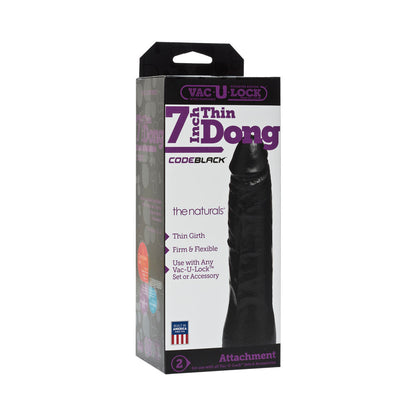 DOC JOHNSON - VAC-U-LOCK - 7IN THIN DONG - THE NATURALS CODEBLACK