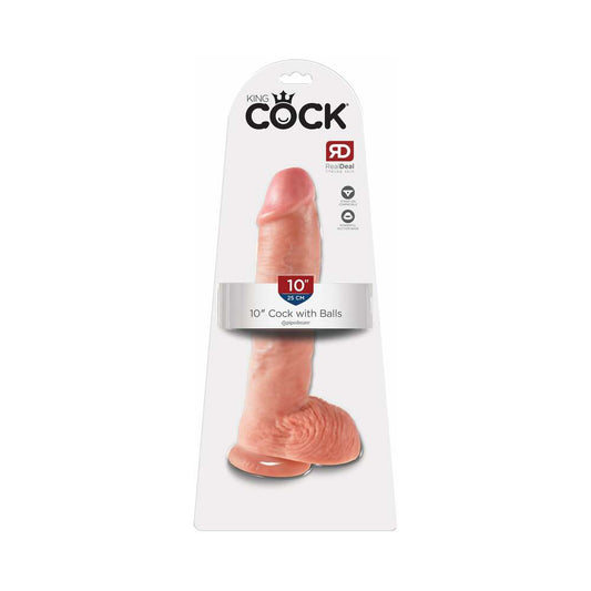 PIPEDREAM - COCK 10 IN. COCK WITH BALLS REALISTIC SUCTION CUP DILDO