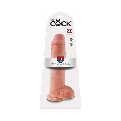 PIPEDREAM - KING COCK 11 IN. REALISTIC SUCTION CUP DILDO WITH BALLS BEIGE