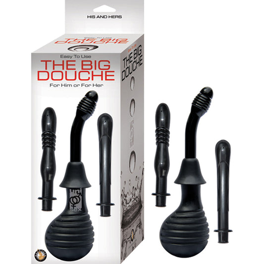 NASSTOYS - THE BIG DOUCHE FOR VAGINAL & ANAL USE WITH 3 UNIQUE ATTACHMENTS (BLACK)