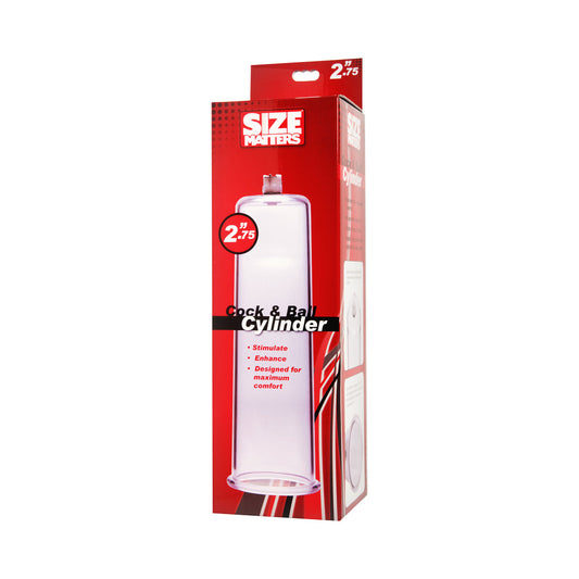 XR BRANDS - SIZE MATTERS COCK AND BALL CYLINDER 2.75 IN. X 11 IN. CLEAR