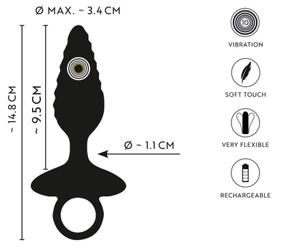 ANOS - FLEXIBLE BUTT PLUG TWISTED DESIGN WITH VIBRATIONS