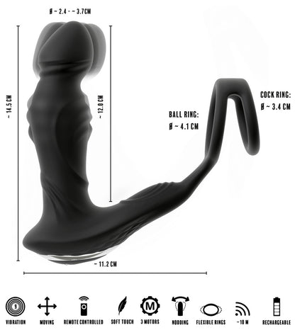 REBEL - RC VIBRATING PROSTATE PLUG WITH NODDING FUNCTION