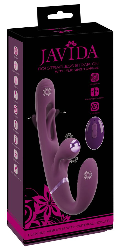 JAVIDA - RC STRAPLESS STRAP-ON WITH FLICKING TONGUE