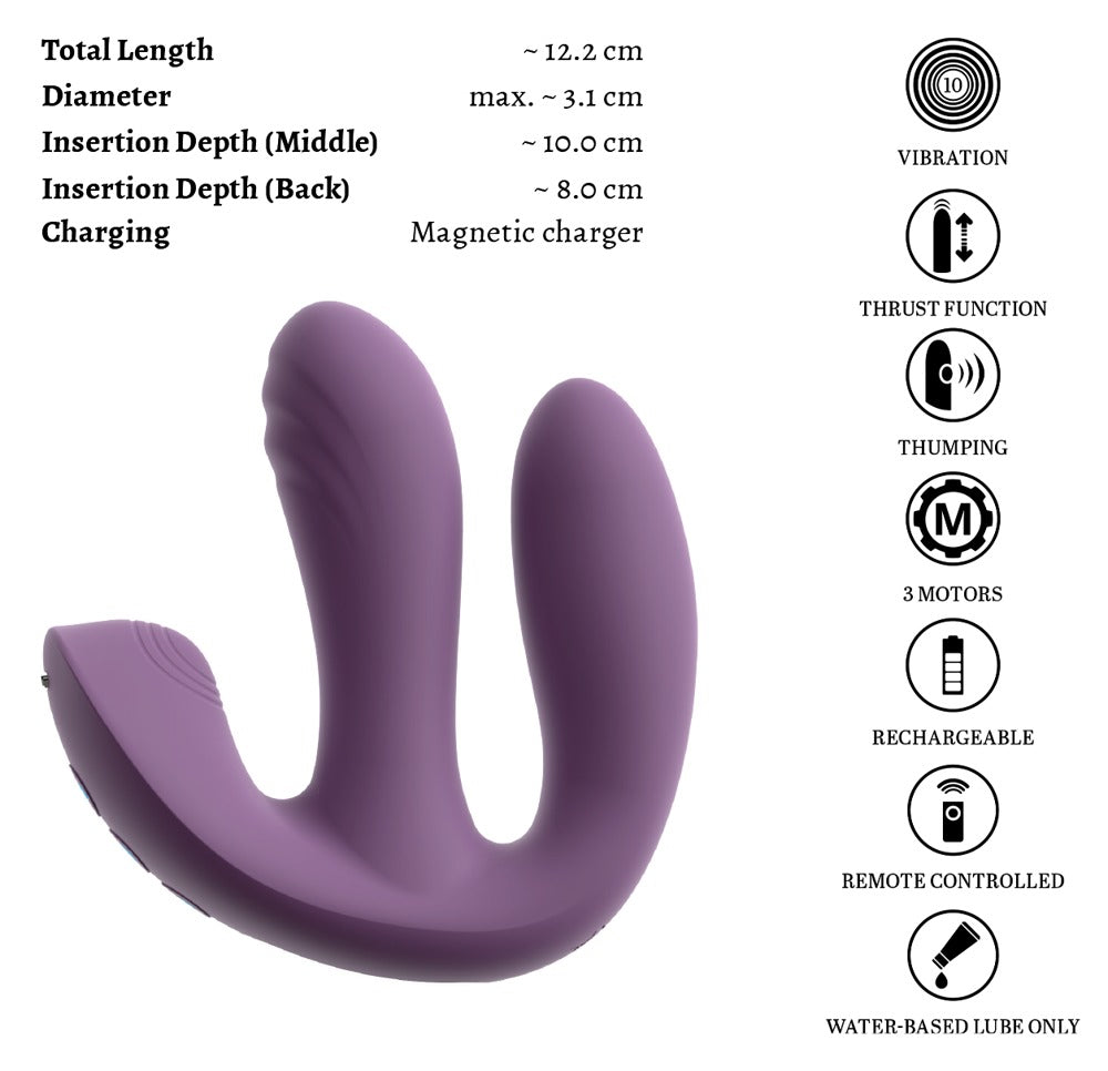 BEAU COEUR - MIREVA RC TRIPLE HANDS-FREE VIBRATOR