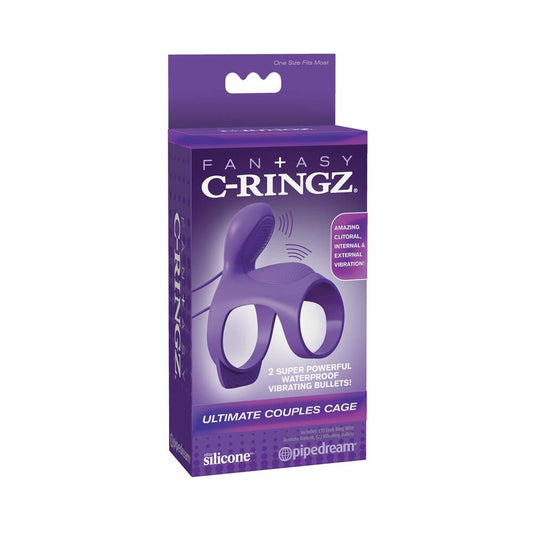 PIPEDREAM - FANTASY C-RINGZ ULTIMATE COUPLES CAGE VIBRATING COCK SHEATH PURPLE