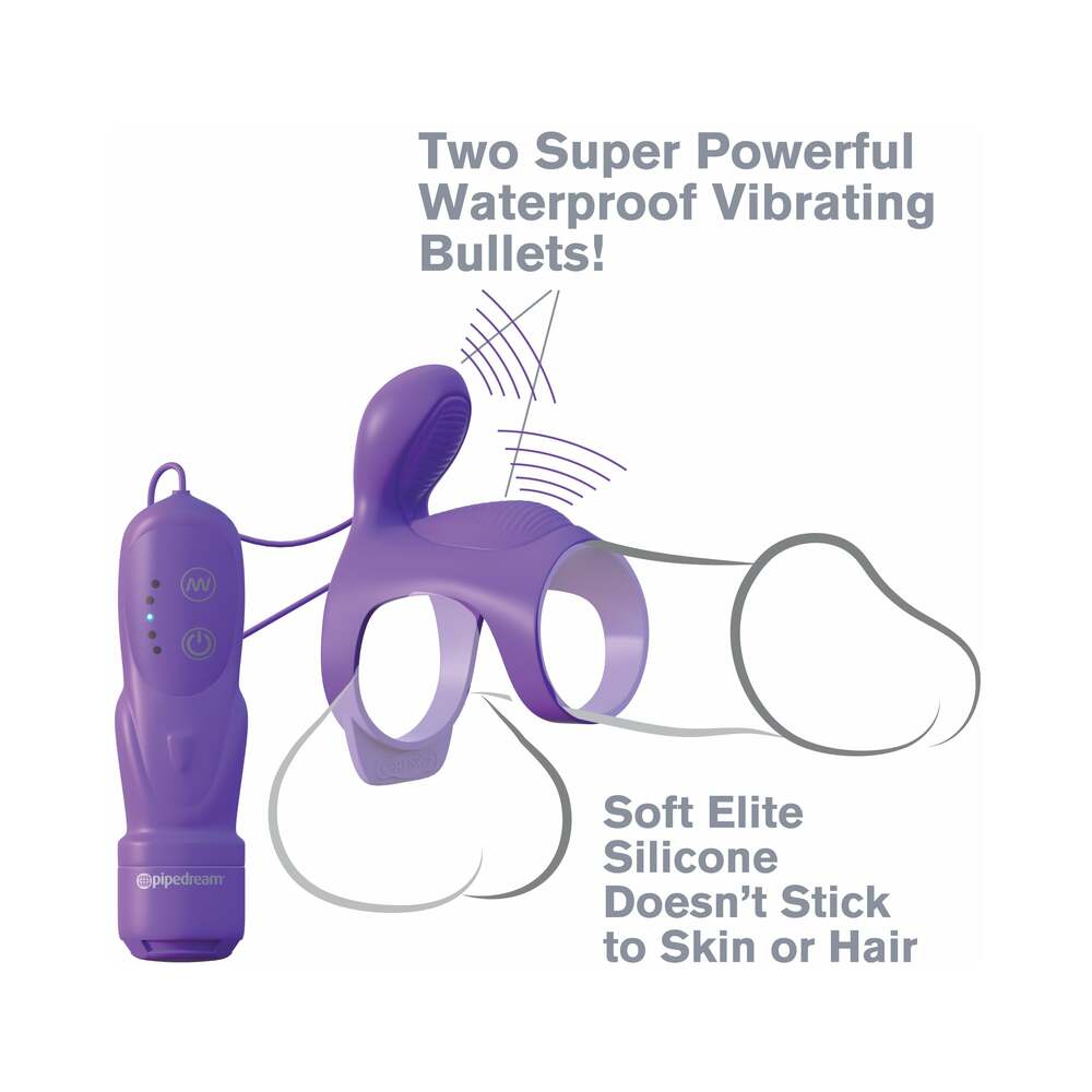 PIPEDREAM - FANTASY C-RINGZ ULTIMATE COUPLES CAGE VIBRATING COCK SHEATH PURPLE