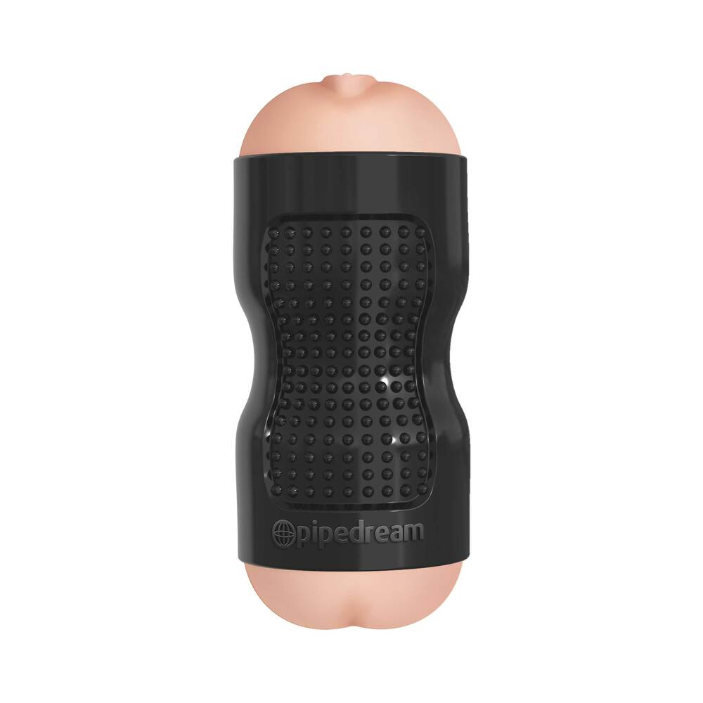 PDX BRANDS - MASTURBADOR PDX TIGHT GRIP PUSSY & ASS DE DUPLA DENSIDADE E MOLDÁVEL BEGE/PRETO