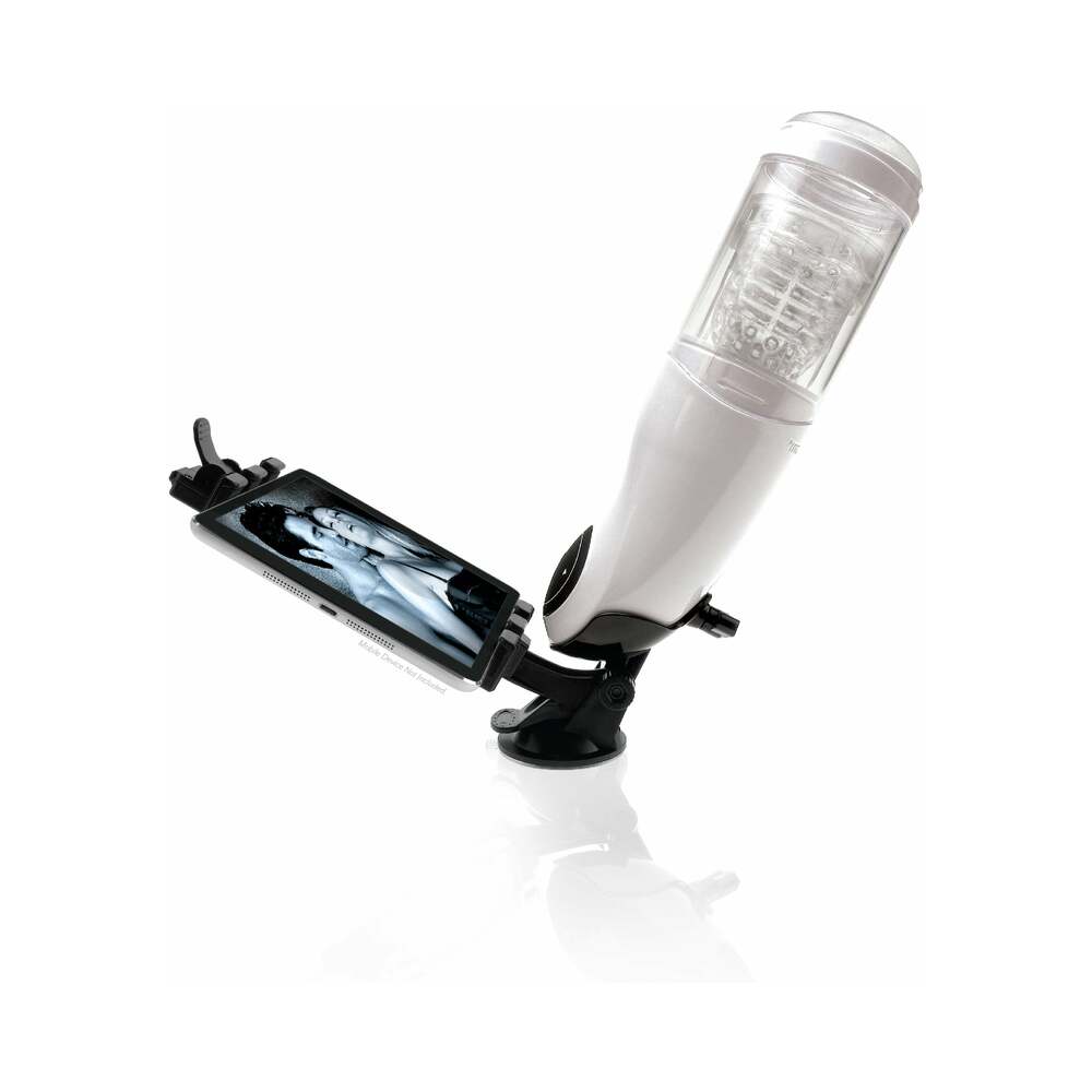 PDX BRANDS - PDX MEGA-BATOR PUSSY ROTATING THRUSTING STROKER WITH SUCTION CUP CLEAR/WHITE