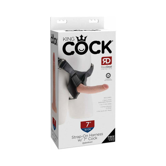 PIPEDREAM - KING COCK STRAP-ON HARNESS WITH 7 IN. COCK BEIGE