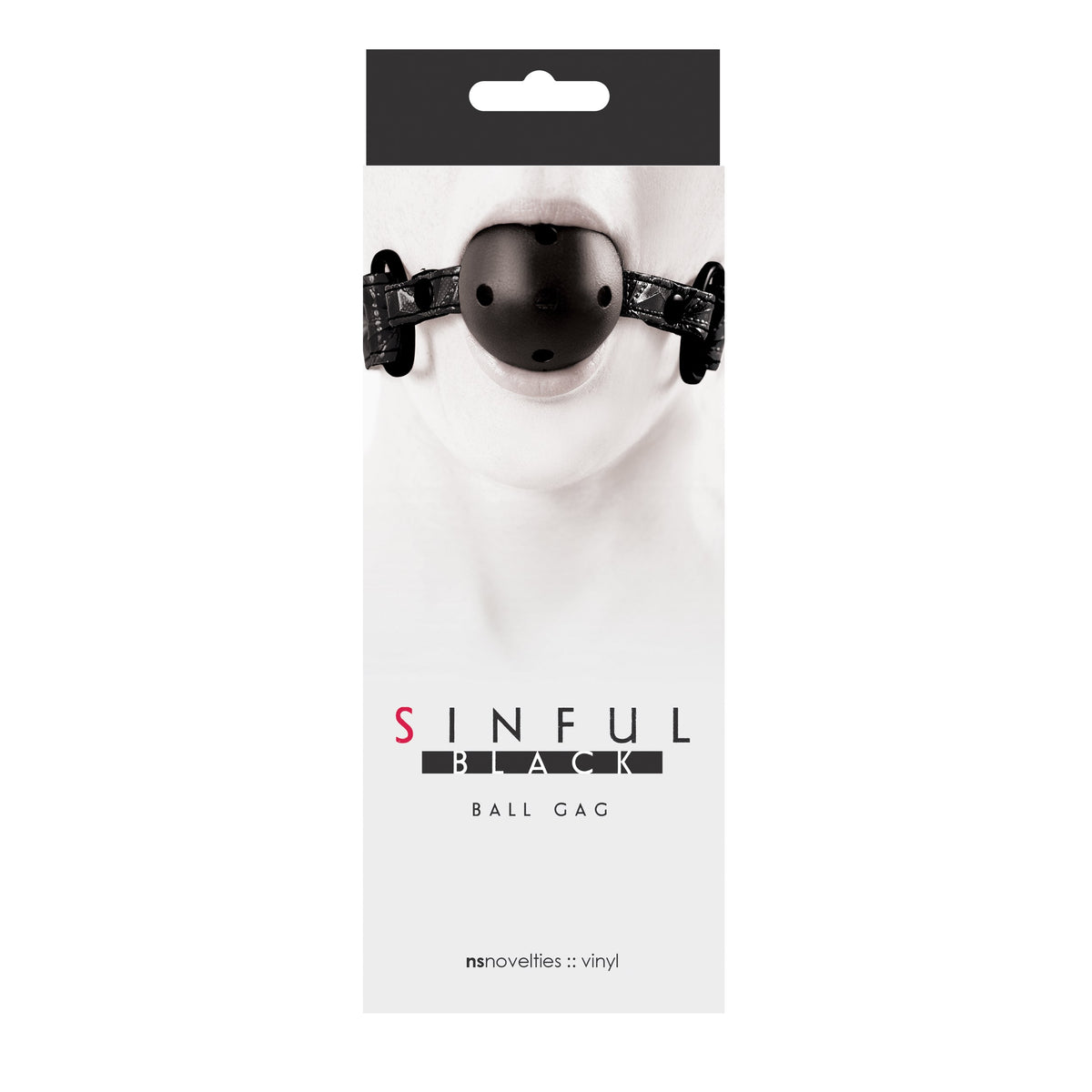 NS NOVELTIES - SINFUL VINYL BALL GAG PRETO
