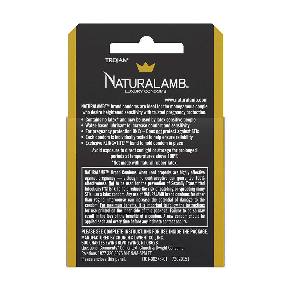 PARADISE MARKETING - NATURALAMB LUBRICATED CONDOMS 3-PACK