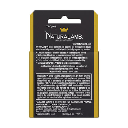 PARADISE MARKETING - NATURALAMB LUBRICATED CONDOMS 3-PACK