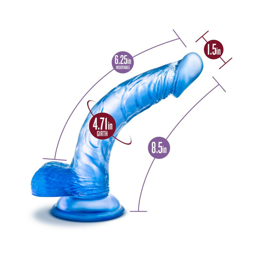 BLUSH - B YOURS SWEET 'N HARD 7 REALISTIC 8.5 IN. DILDO WITH BALLS BLUE