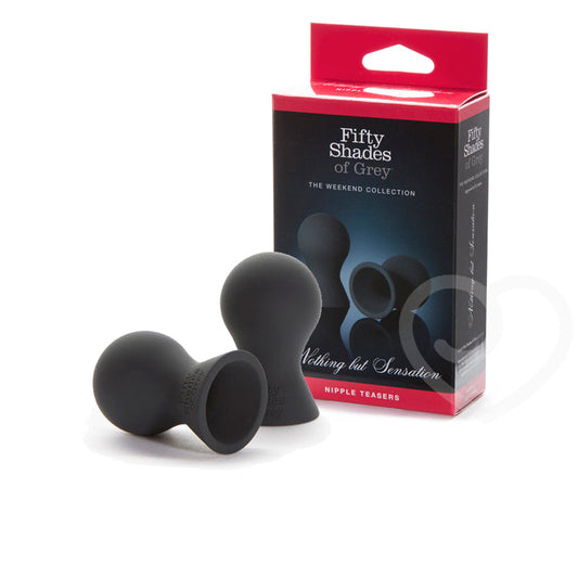 FIFTY SHADES OF GREY - WEEKEND COLLECTION NOTHING BUT SENSATION ESTIMULADORES DE MAMILOS EM SILICONE PRETO