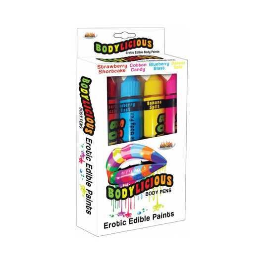 HOTT PRODUCTS - BODYLICIOUS EDIBLE BODY PENS 4PK ASSORTED FLAVORS