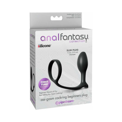 PIPEDREAM - ANAL FANTASY COLLECTION SILICONE ASS-GASM COCK RING BEGINNER'S PLUG BLACK