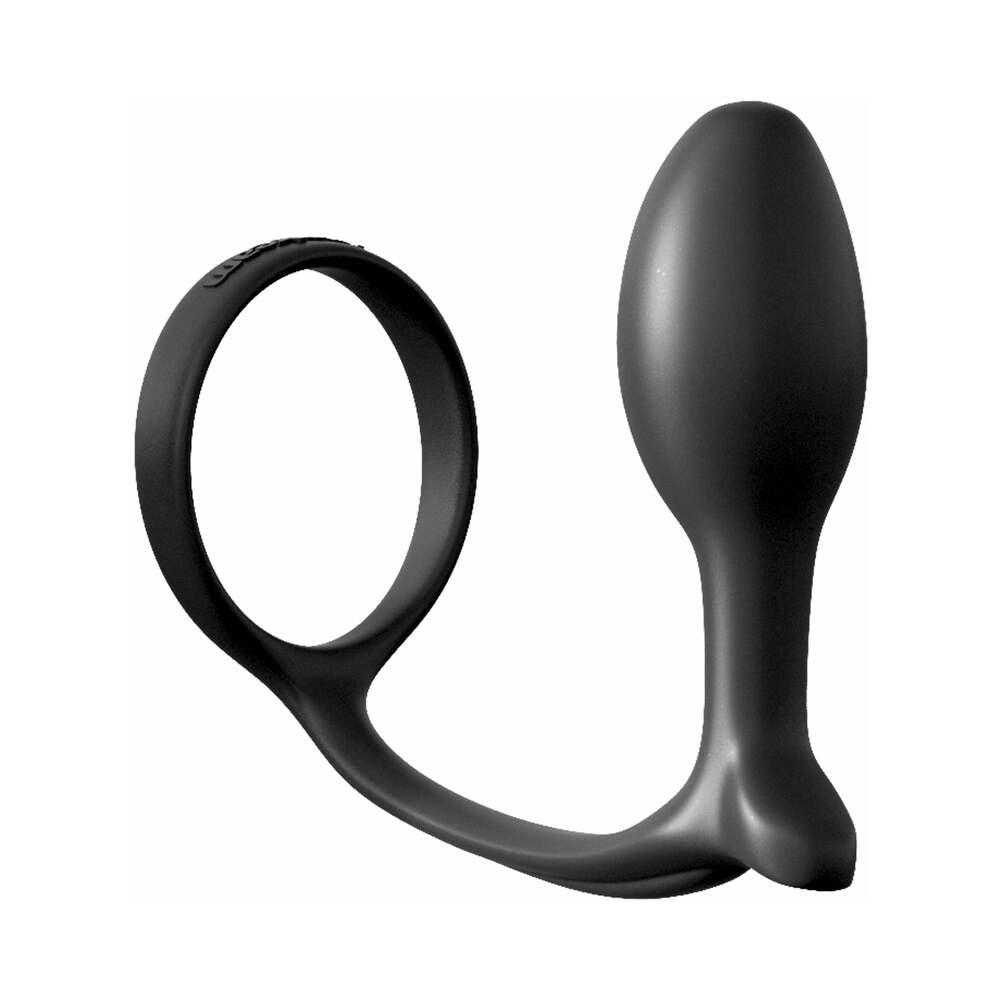 PIPEDREAM - ANAL FANTASY COLLECTION SILICONE ASS-GASM COCK RING BEGINNER'S PLUG BLACK