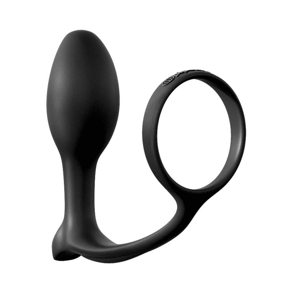 PIPEDREAM - ANAL FANTASY COLLECTION SILICONE ASS-GASM COCK RING BEGINNER'S PLUG BLACK