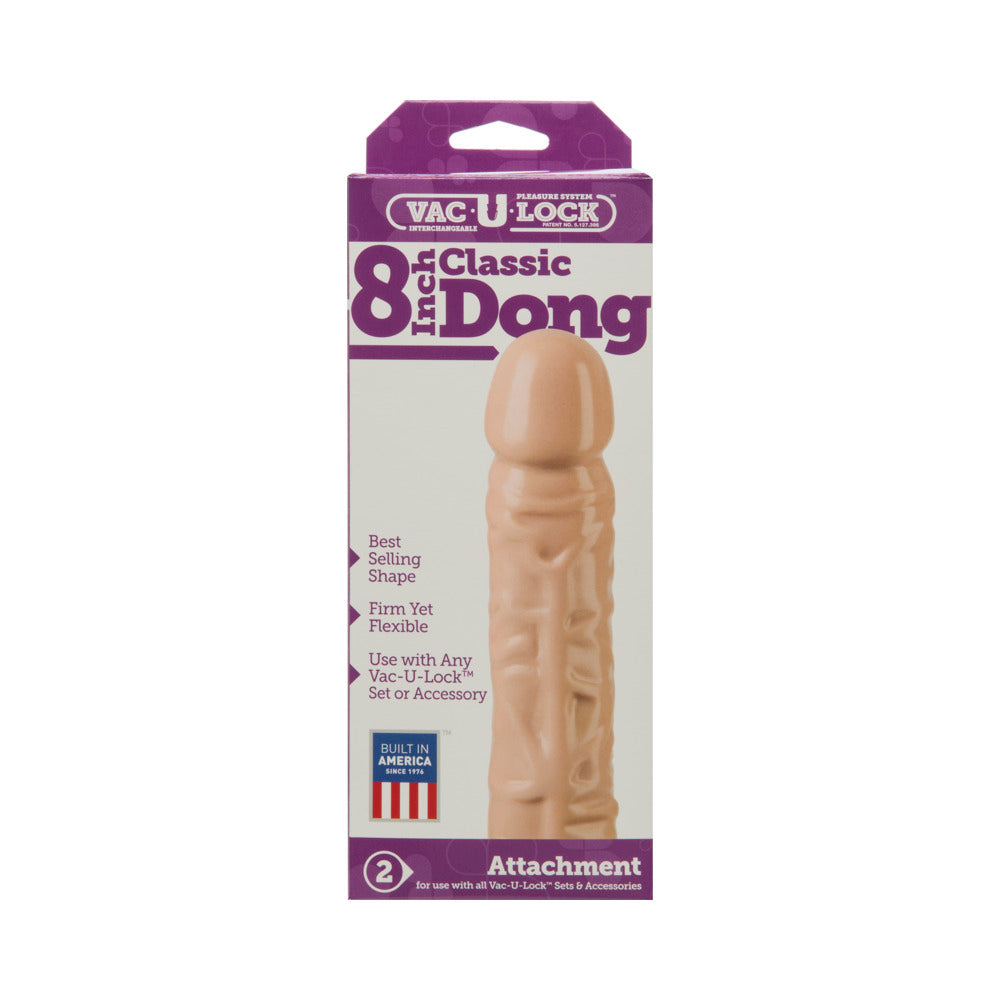 DOC JOHNSON - VAC-U-LOCK - DONG CLÁSSICO 8 POLEGADAS BRANCO