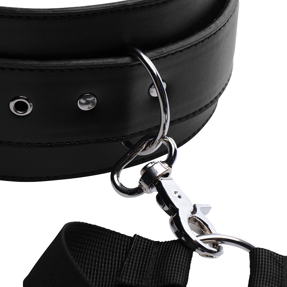 XR BRANDS - MASTER SERIES ACQUIRE EASY ACCESS THIGH HARNESS WITH WRIST CUFFS