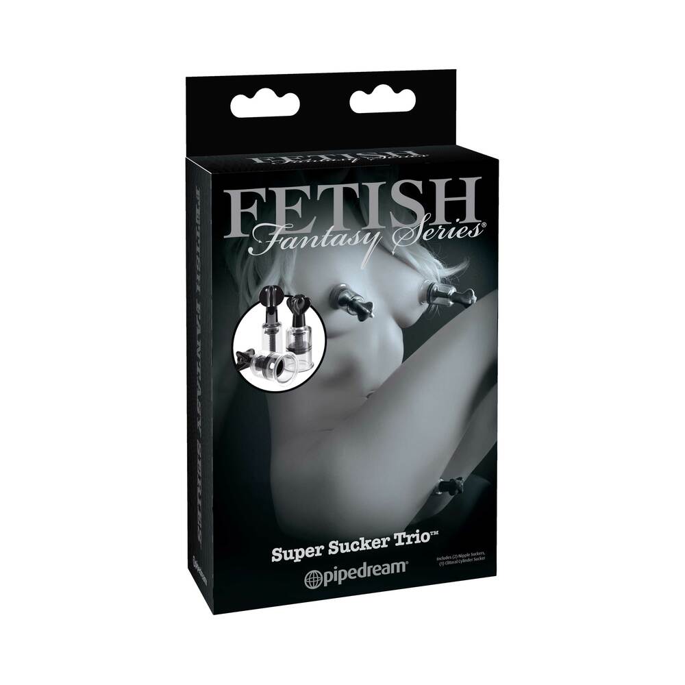 PIPEDREAM - FETISH FANTASY SERIES EDIÇÃO LIMITADA TRIO SUPER SUCKERS TRANSPARENTE/PRETO