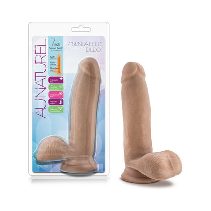 BLUSH - AU NATUREL 7 IN. POSABLE DUAL DENSITY DILDO WITH BALLS
