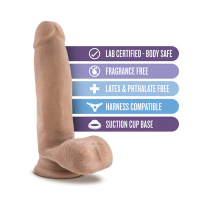 BLUSH - AU NATUREL 7 IN. POSABLE DUAL DENSITY DILDO WITH BALLS