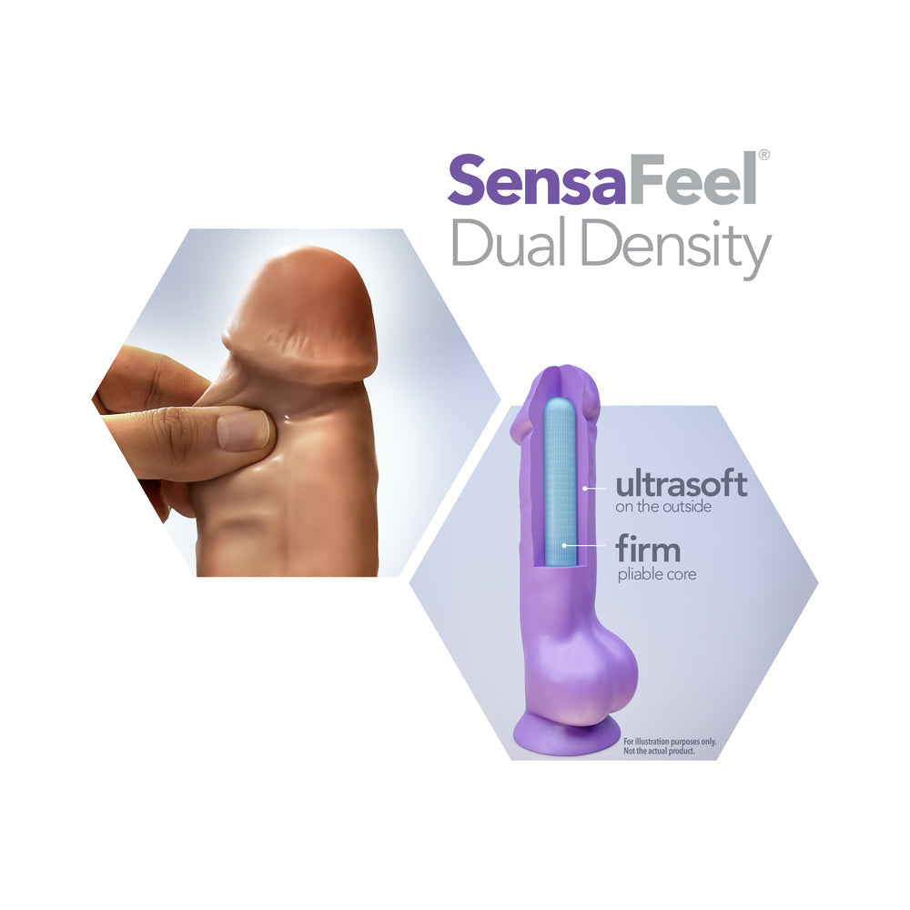 BLUSH - AU NATUREL 7 IN. SENSA FEEL FAT BOY POSABLE DUAL DENSITY DILDO