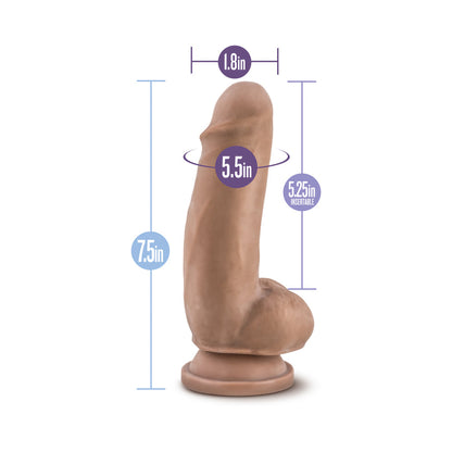 BLUSH - AU NATUREL 7 IN. SENSA FEEL FAT BOY POSABLE DUAL DENSITY DILDO