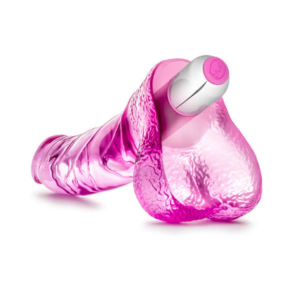 BLUSH - NATURALLY YOURS VIBRATING DING DONG 6.5 IN. DILDO WITH BALLS & VIBRATOR PINK