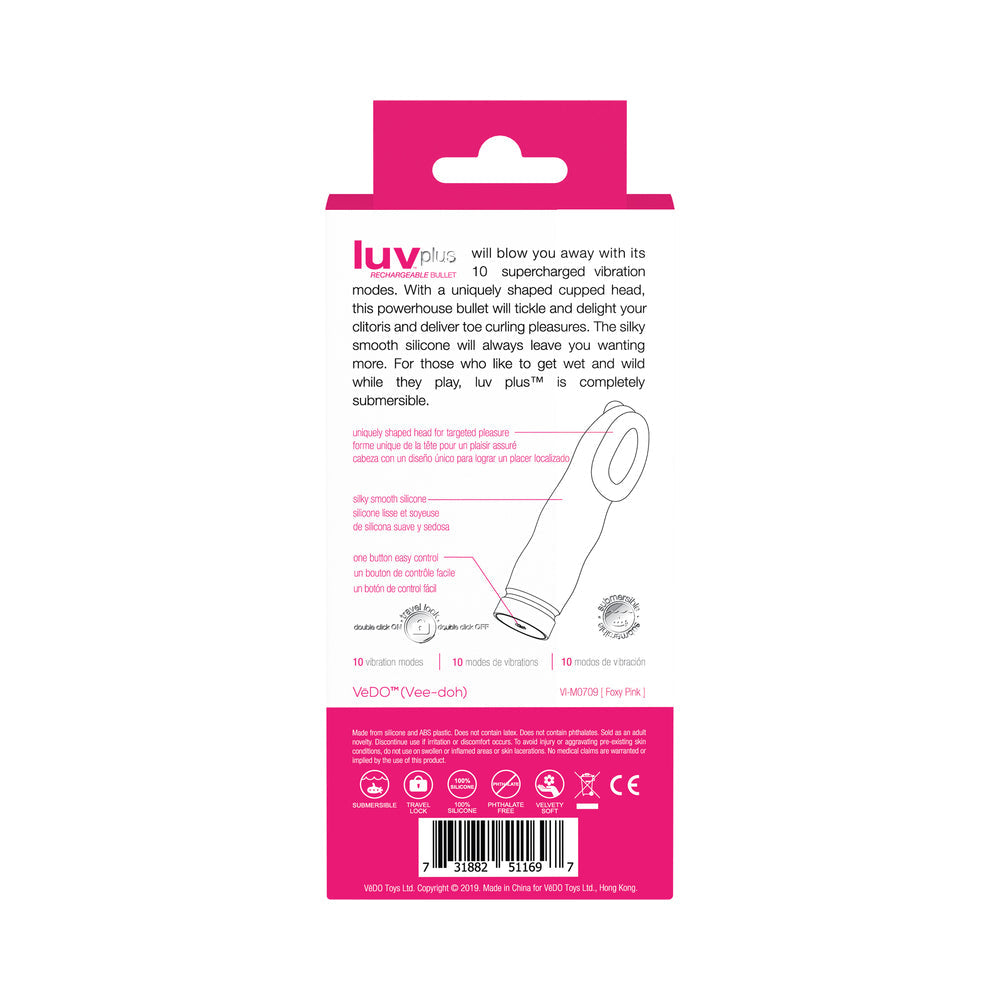 VEDO - LUVPLUS RECHARGEABLE VIBE - FOXY PINK
