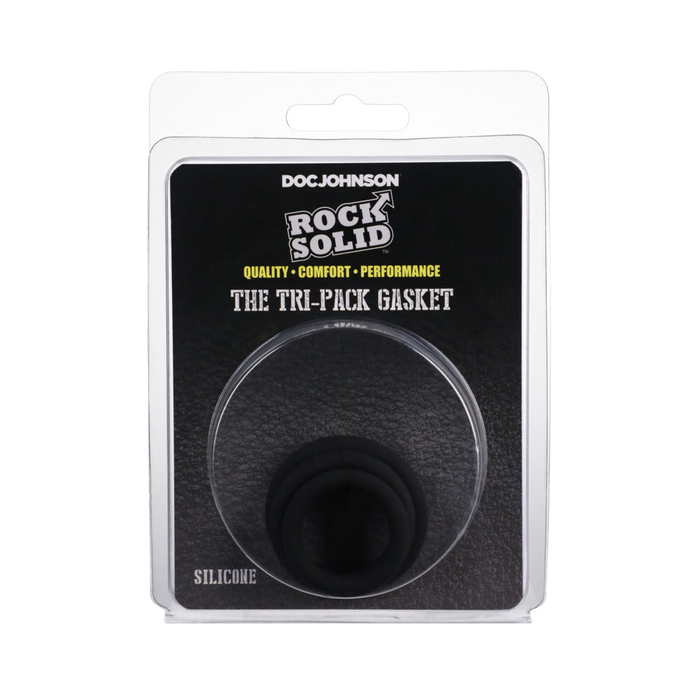 ROCK SOLID - CONJUNTO DE 3 JUNTAS DE SILICONE PRETO (0,75 POL., 1 POL., 1,25 POL.)