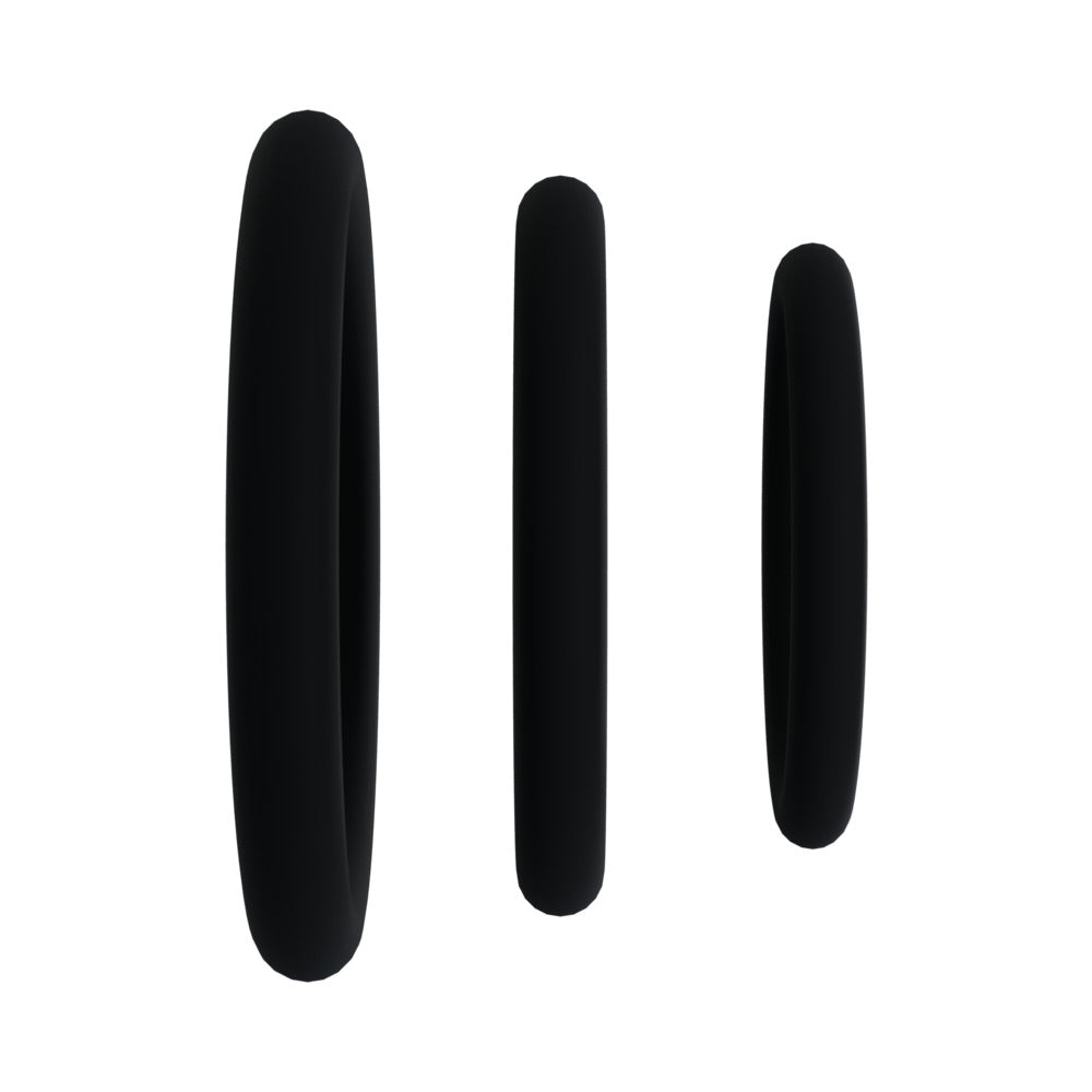 ROCK SOLID - CONJUNTO DE 3 JUNTAS DE SILICONE PRETO (0,75 POL., 1 POL., 1,25 POL.)
